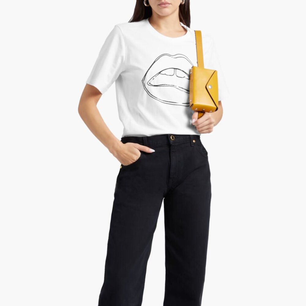 Markus Lupfer Alex T-shirt with Sequins in White Organic Cotton, Small, NWT